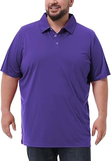 Idtswch Men's Big and Tall Polo Shirts UPF 50+ Casual Work Quick Dry Short Sleeve Collared Golf Shirt（XL-8XL）
