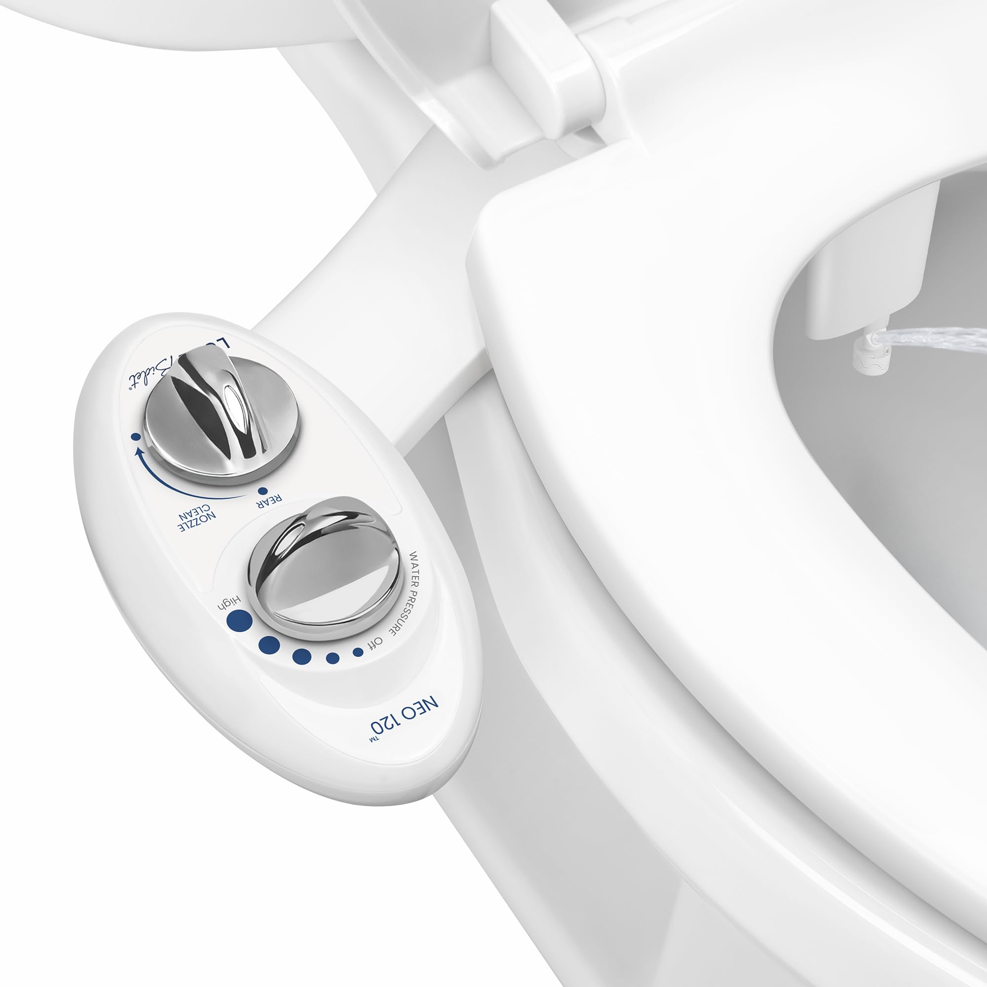 LUXE Bidet NEO 120 - Bidet Attachment for Toilet Seat, White | Non-Electric, Sin