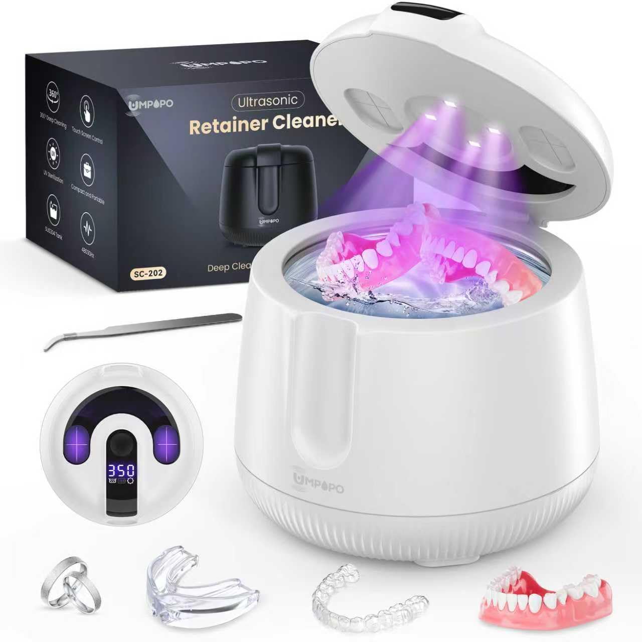 Ultrasonic Retainer Cleaner Machine 48kHz, Dental Ultrasonic Care Cleaner | Ultr
