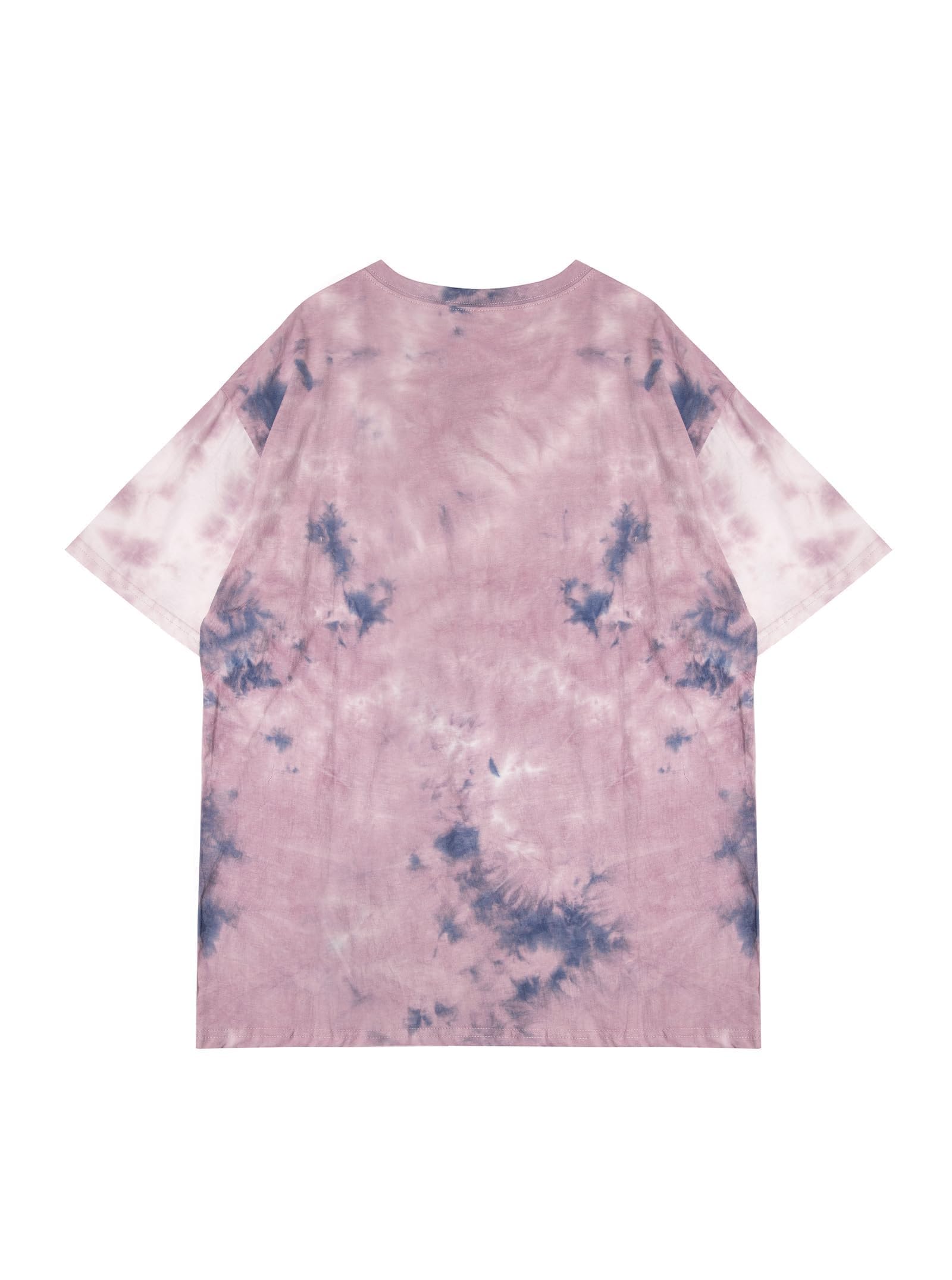 Remidoo Women's Sun and Moon Tie Dye T-Shirt Round Neck Short Sleeve Top Casual 