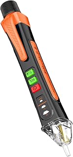 Aicevoos A1 Voltage Tester/Non-Contact Voltage Tester with Range AC 12V-1000V/48V-1000V, Live/Null Wire Tester, Electrical Tester with Flashlight, Buzzer Alarm, Wire Breakpoint Finder (Orange)