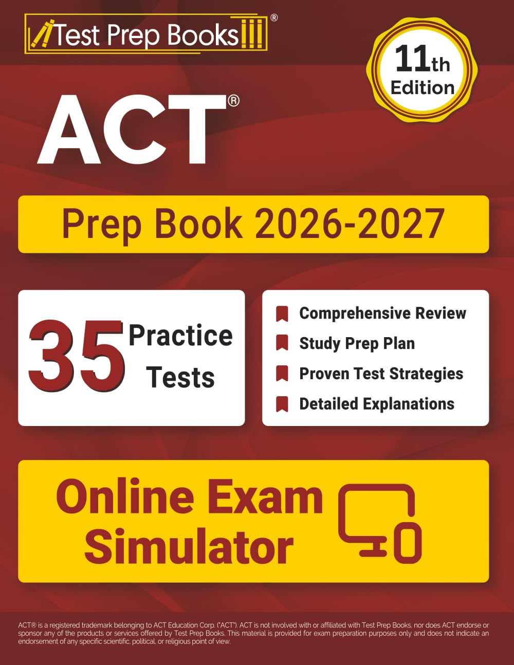 ACT Prep Book 2026-2027: 35 Full-Length Practice Exams + ACT Study Guide + Onlin