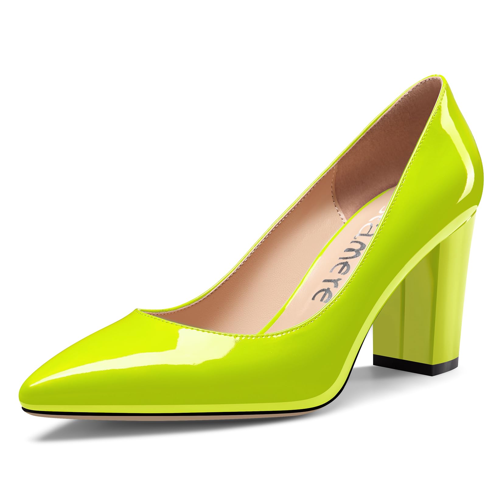 Castamere Women Closed Pointed Toe High Block Heel Heel Slip-on Dress Pumps Offi
