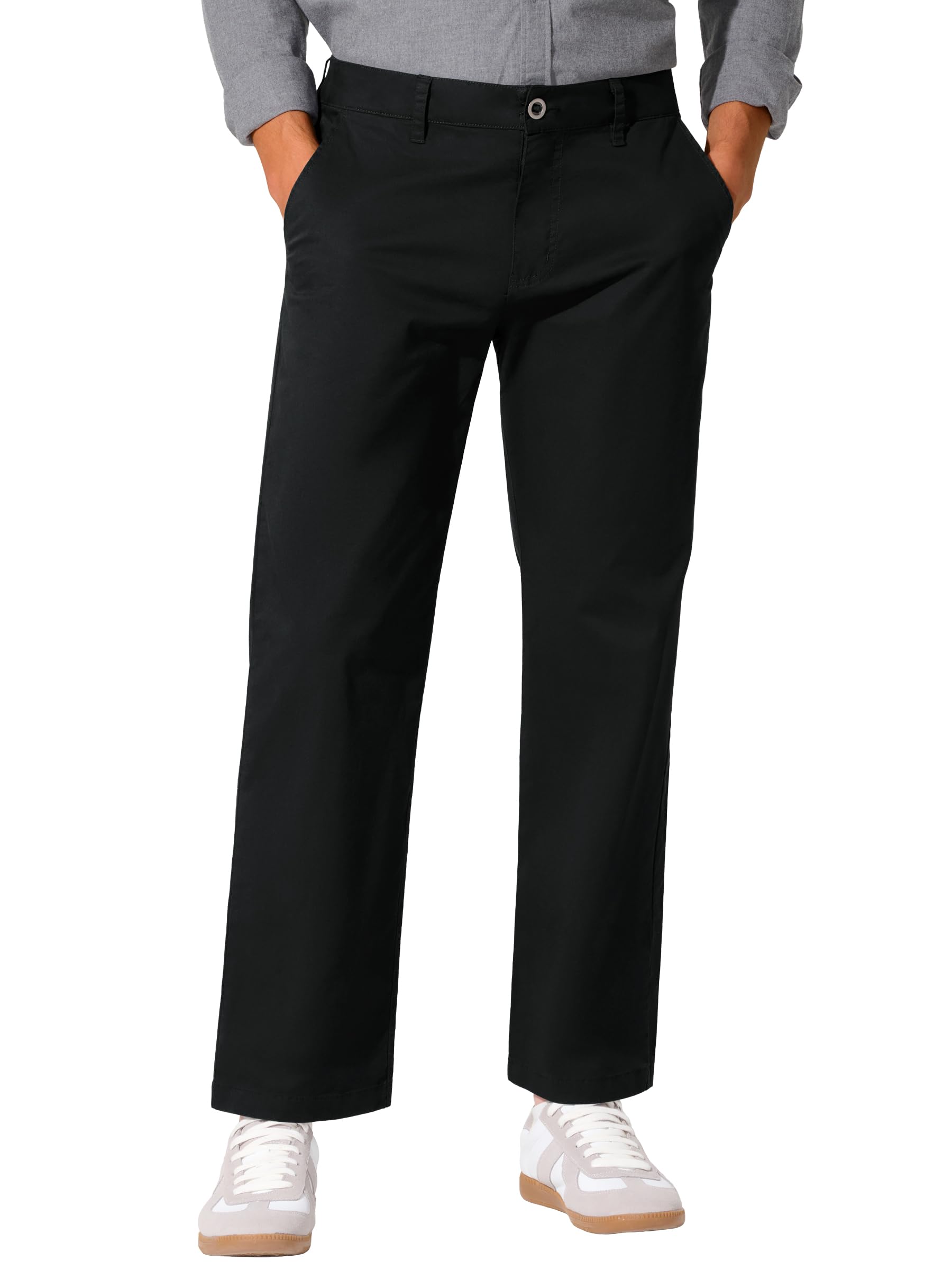 UIQUR Mens Golf Pants Work Dress Pants Casual Pants Classic Flat-Front Stretch C