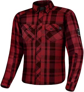 SHIMA RENEGADE MEN 2 Motorcycle Shirt for Men - Armored Plaid Biker Flannel Jacket with FiberQL - Aramid and Cooling layer