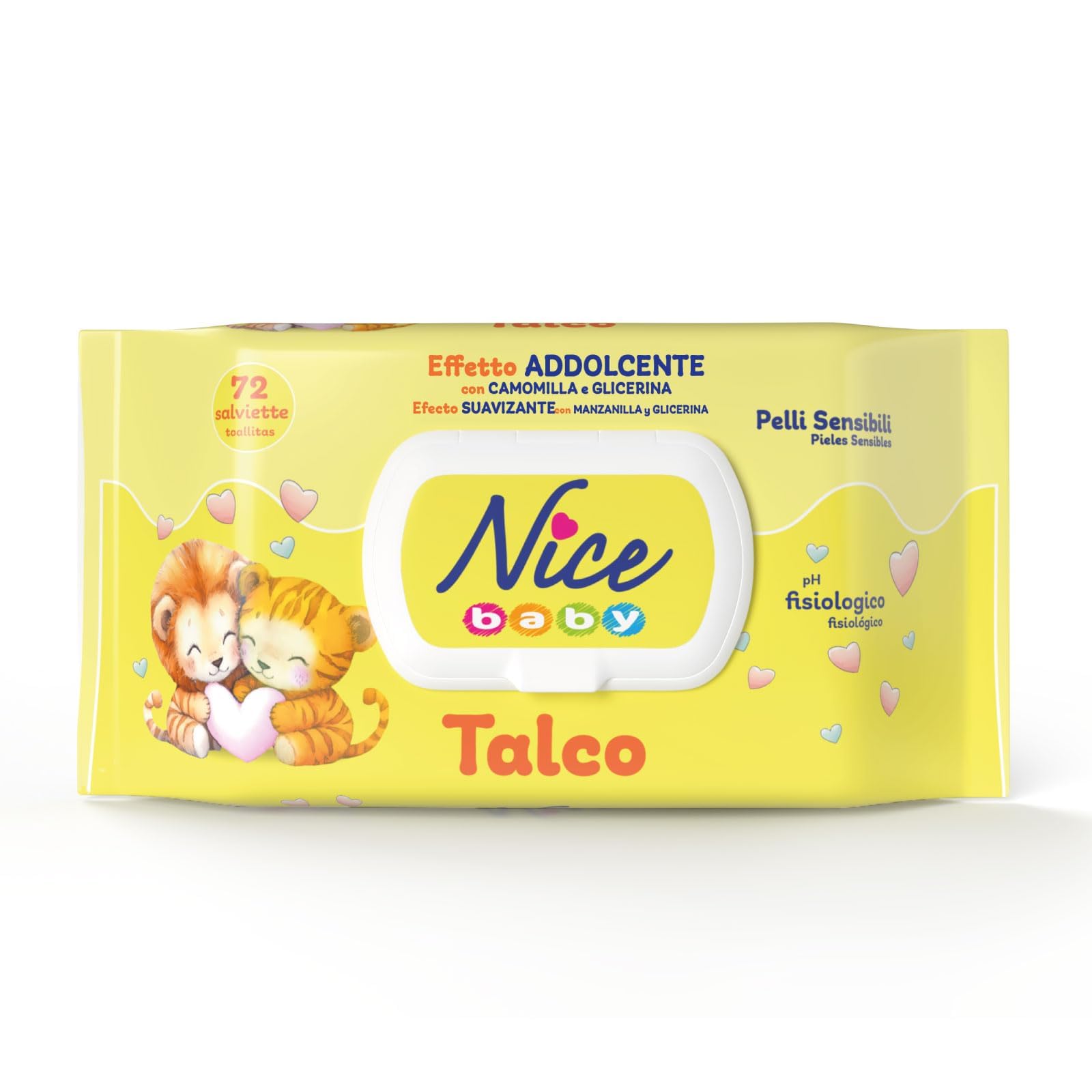 Nice Baby Talc Changing Wipes with Chamomile and Glycerin Softening Effect on th