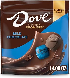 DOVE PROMISES Milk Chocolate Candy, Individually Wrapped, 14.08 oz Bag | Silky milk chocolate squares individually wrapped, great for gift baskets, sharing, party, gift bag, goodie bags, candy dish