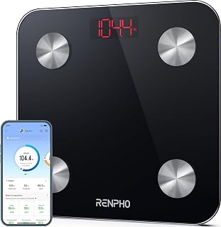 RENPHO Scale for Body Weight, Digital Weighing Elis Scales with Body Fat, Smart Bluetooth Body Fat Measurement Device, Body Composition Monitor with Smart App, 396lbs