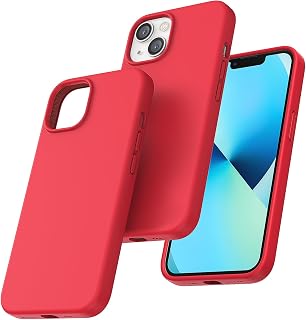 TOCOL for iPhone 13 Case, Liquid Silicone, Red