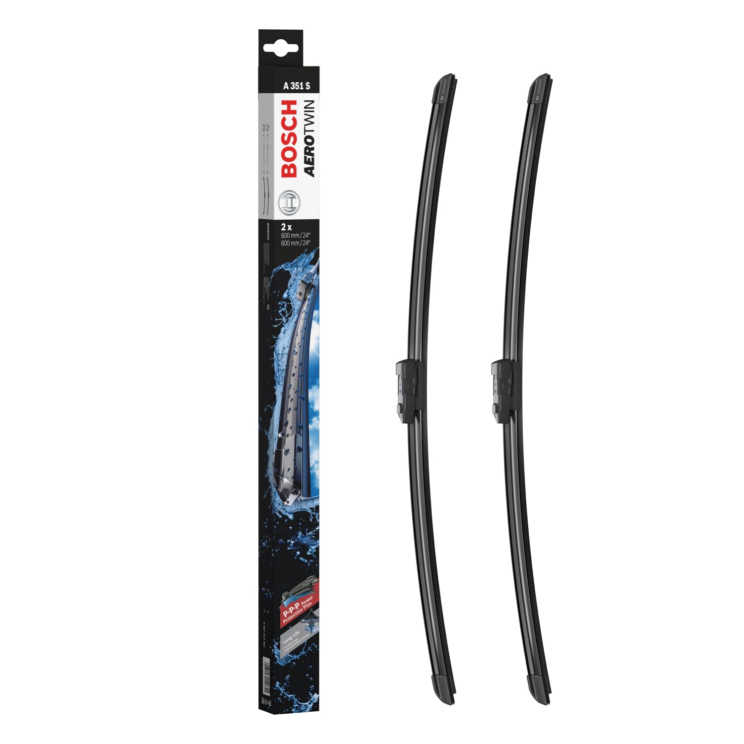 Bosch Aerotwin A 351 S Front Windscreen Wipers, 2 Blades, 600 mm / 600 mm | Set 