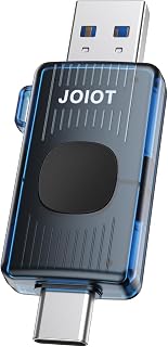 JOIOT 64GB USB C Flash Drive USB 3.2 Gen 1 up to 110MB/s Retractable, Blue | 2 in 1 OTG Type C Thumb Drive with Keyring Hole Compatible with iPhone 15/16/17 Series Android Phone Tablet Laptop