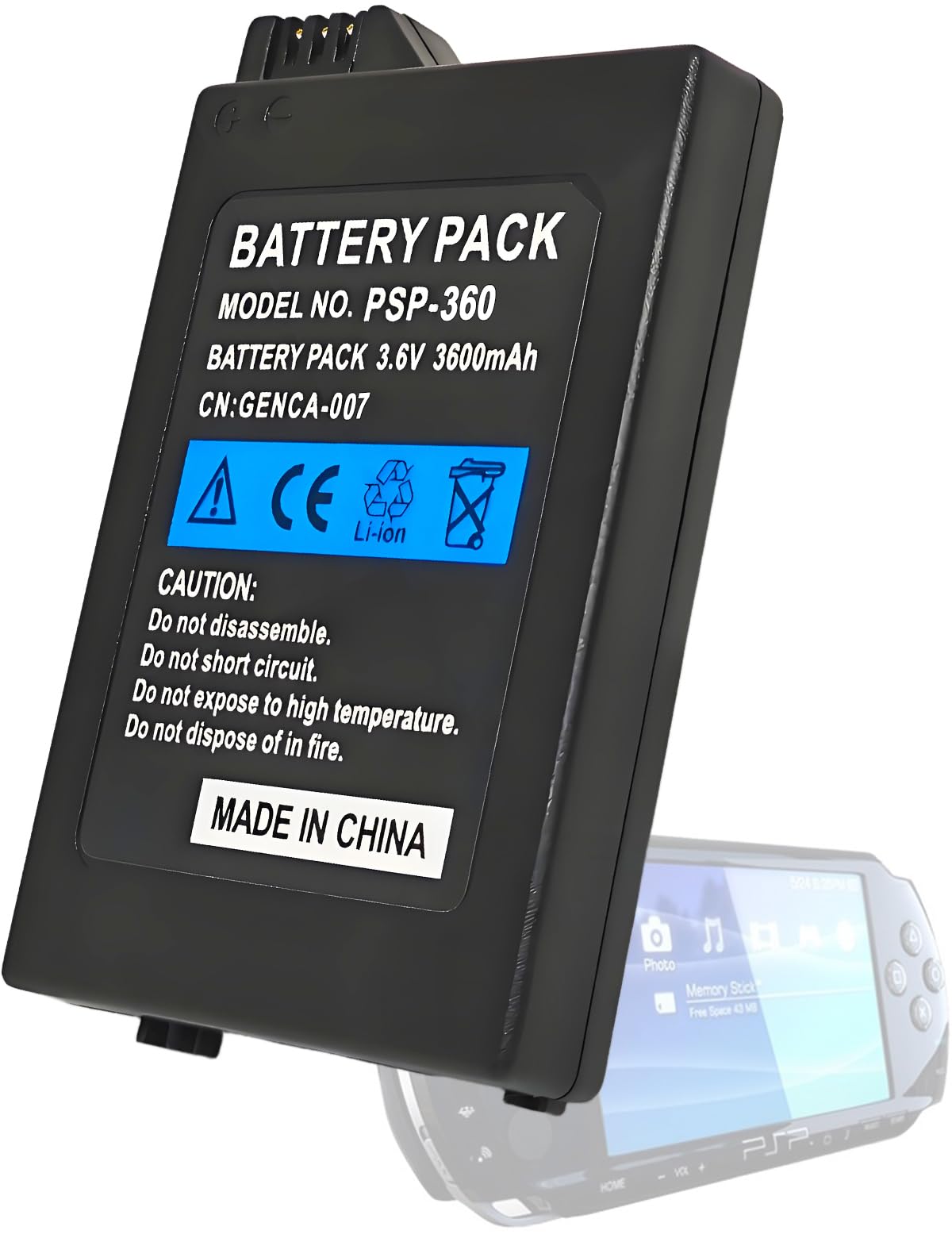 ROYEUEU Battery Replacement Pack for Sony PSP 1001 1000 PSP-110 110 3.6V | Batte