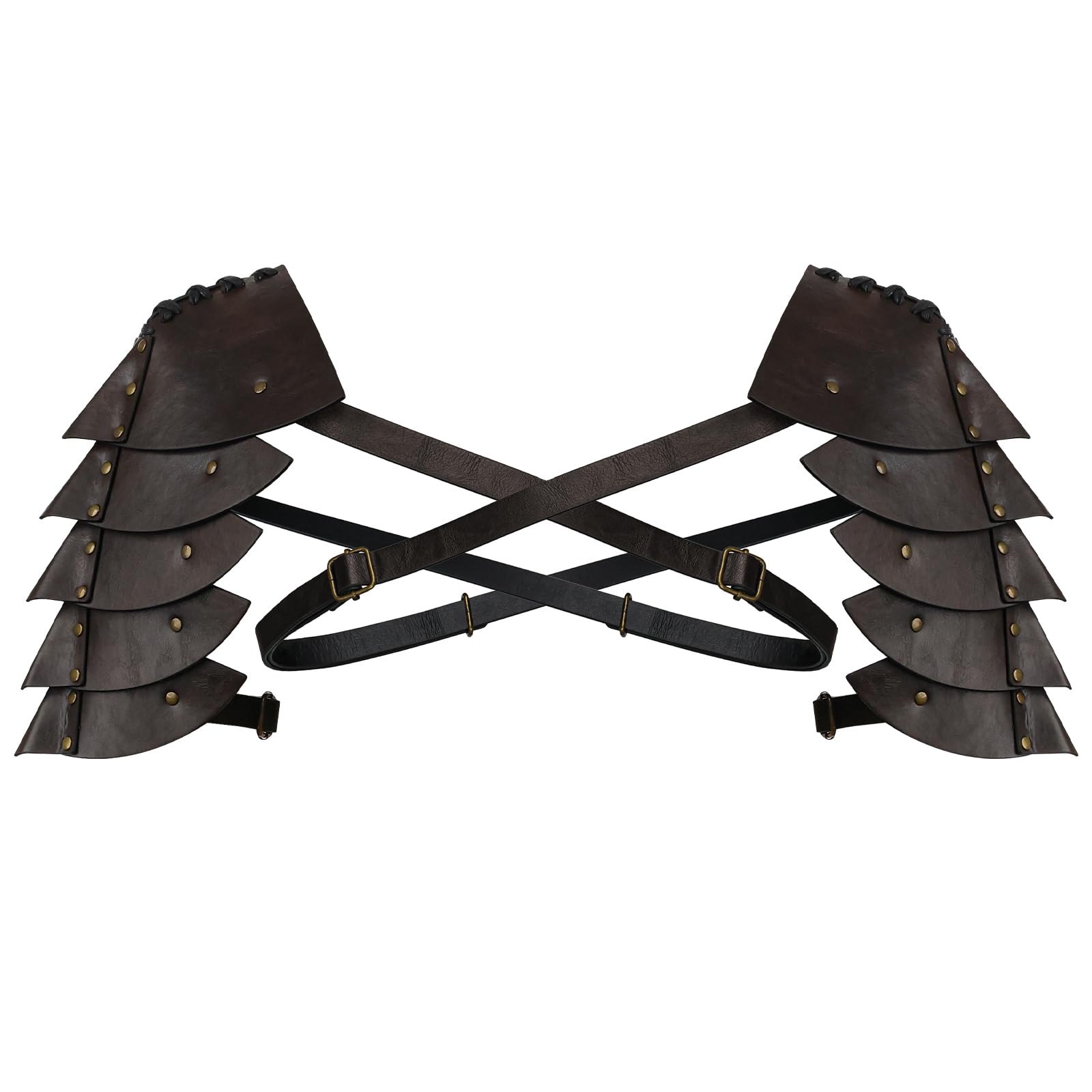 HiiFeuer Medieval Faux Leather Double Handkerchief, Vintage Mercenary Knight Sho