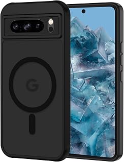 XTCASE Cover Magnetica per Google Pixel 8 Pro Traslucida Opaca, Nero