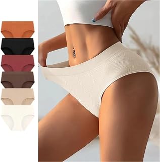 6 piece triangle underwear set for women, seamless, solid color, comfortable, breathable and stylish for daily wear