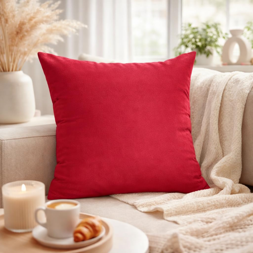 Shiny Decorative Pillow Cover 17x17 Inches, Modern Smooth Polyester Cushion Slip