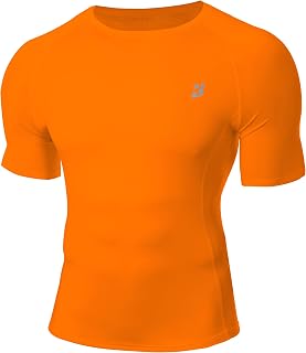 Roadbox Compression Shirt Men Short Sleeve, Cool Dry Base Layer Athletic Undershirts, Workout T-Shirt for Sports Gym Running