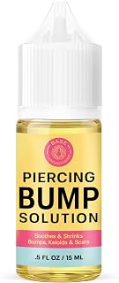 BASE LABORATORIES Piercing Bump Solution & Keloid Bump Removal | Soothing Piercing Aftercare for Piercing Bumps & Keloid Scar Removal | Ear & Nose Keloid Bumps Piercing Aftercare Solution Oil | 0.5 oz