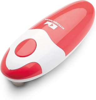 Kitchen Mama Auto Electric Can Opener, Battery Operated, Red | Automatic, Hands Free, Smooth Edge, Food-Safe, Effortless Everyday Use