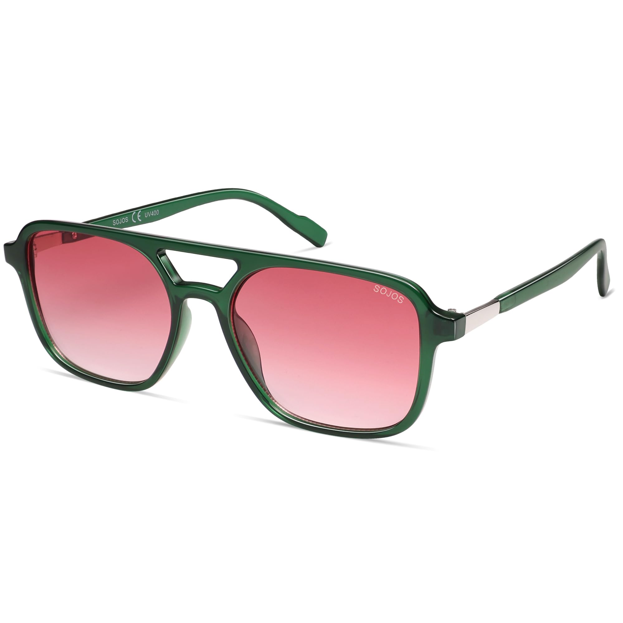 SOJOS SJ2202 Women's Men's Retro Vintage Rectangular Trendy Sunglasses