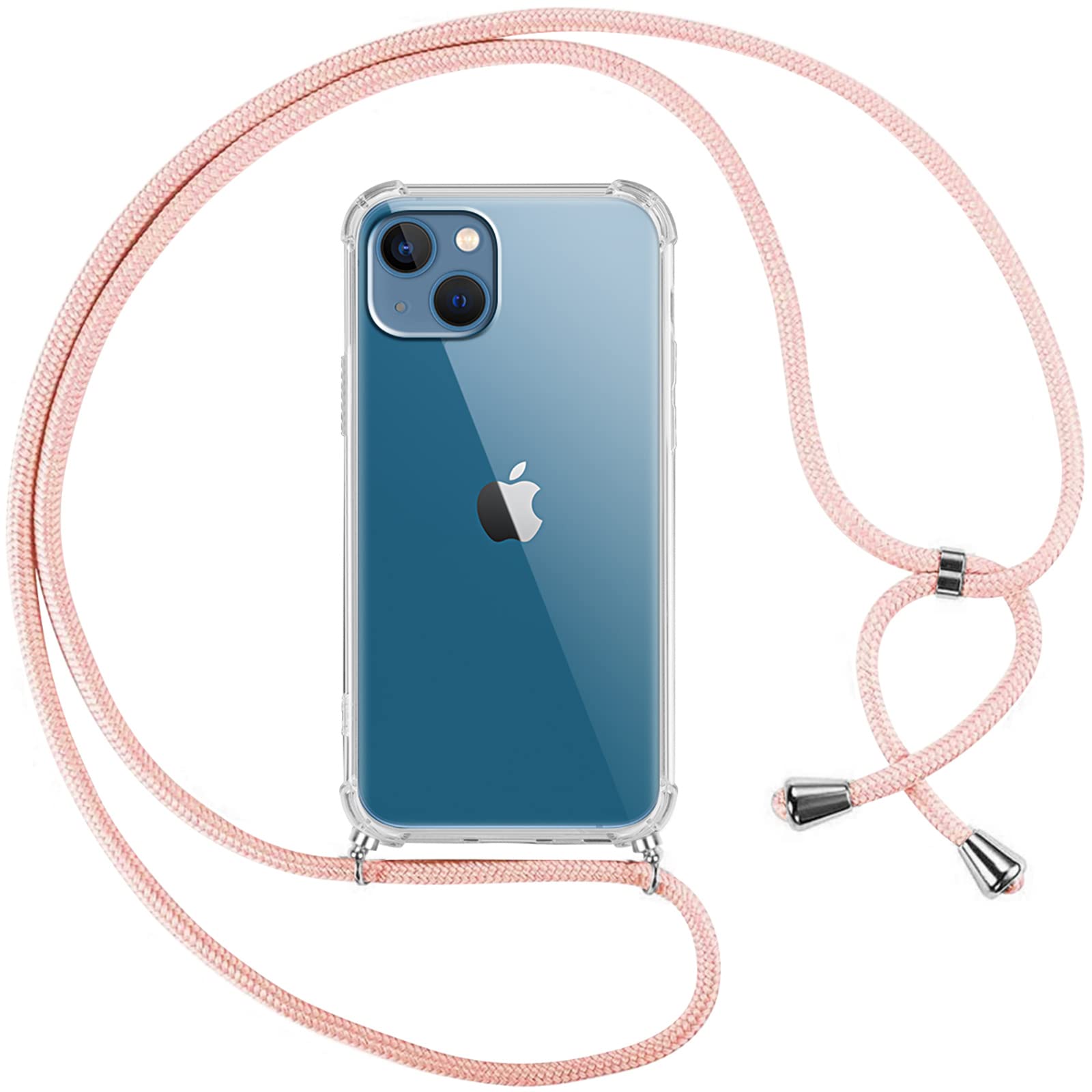 Pnakqil Cover per iPhone 14/iPhone 13 con Cordino, Trasparente Custodia con Lacc