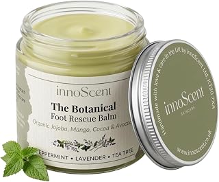 100% Natural & Handmade Foot Balm for Cracked Heels & Dry Skin – Tea Tree, Peppermint & Lavender – Vegan, No Fillers – Intensive Heel Balm & Foot Cream for Women, 60ml