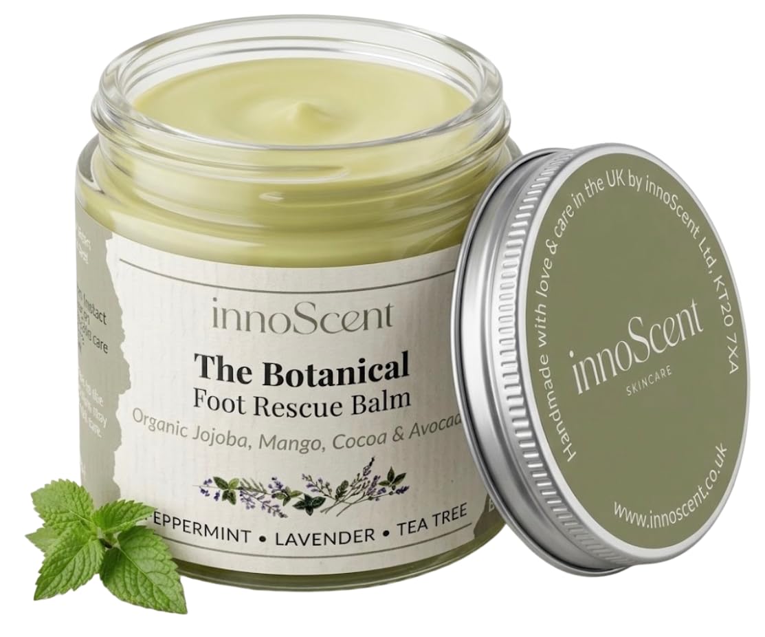 100% Natural & Handmade Foot Balm for Cracked Heels & Dry Skin – Tea Tree, Peppe
