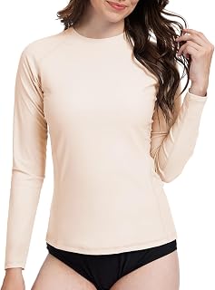 MEETWEE Short & Long Sleeve Women's Surf Rash Guard Sun Protection Swimsuit UV Protection Shirt UPF 50+ Short Sleeve Swim Top Quick Drying Swimming Sun Protection Shirt for Water Sports
