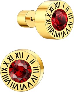 Supcare Birthstone Earrings for Women Stainless Steel Birthday Jewelry (with Gift Box)