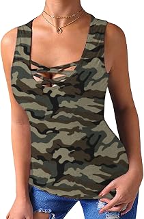 Sarin Mathews Womens Tank Tops Summer Sleeveless Shirts Criss Cross Casual Basic Tee Shirts Tops Blouses