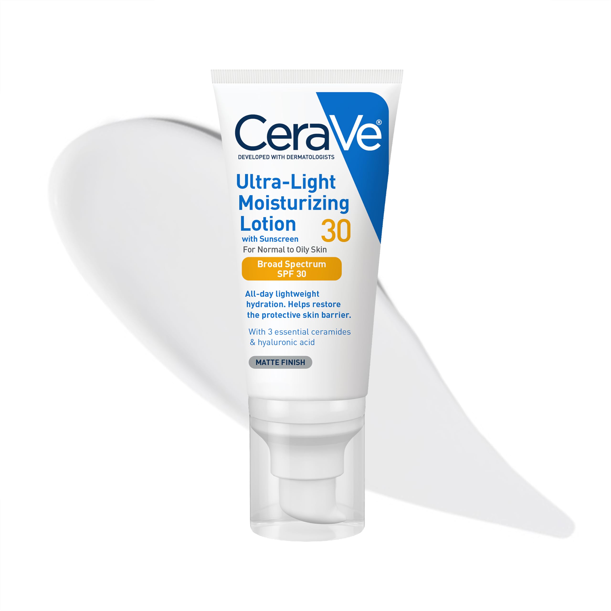 CeraVe Ultra-Light Moisturizing Lotion SPF 30, Sunscreen for Face, 1.7oz | Skin 
