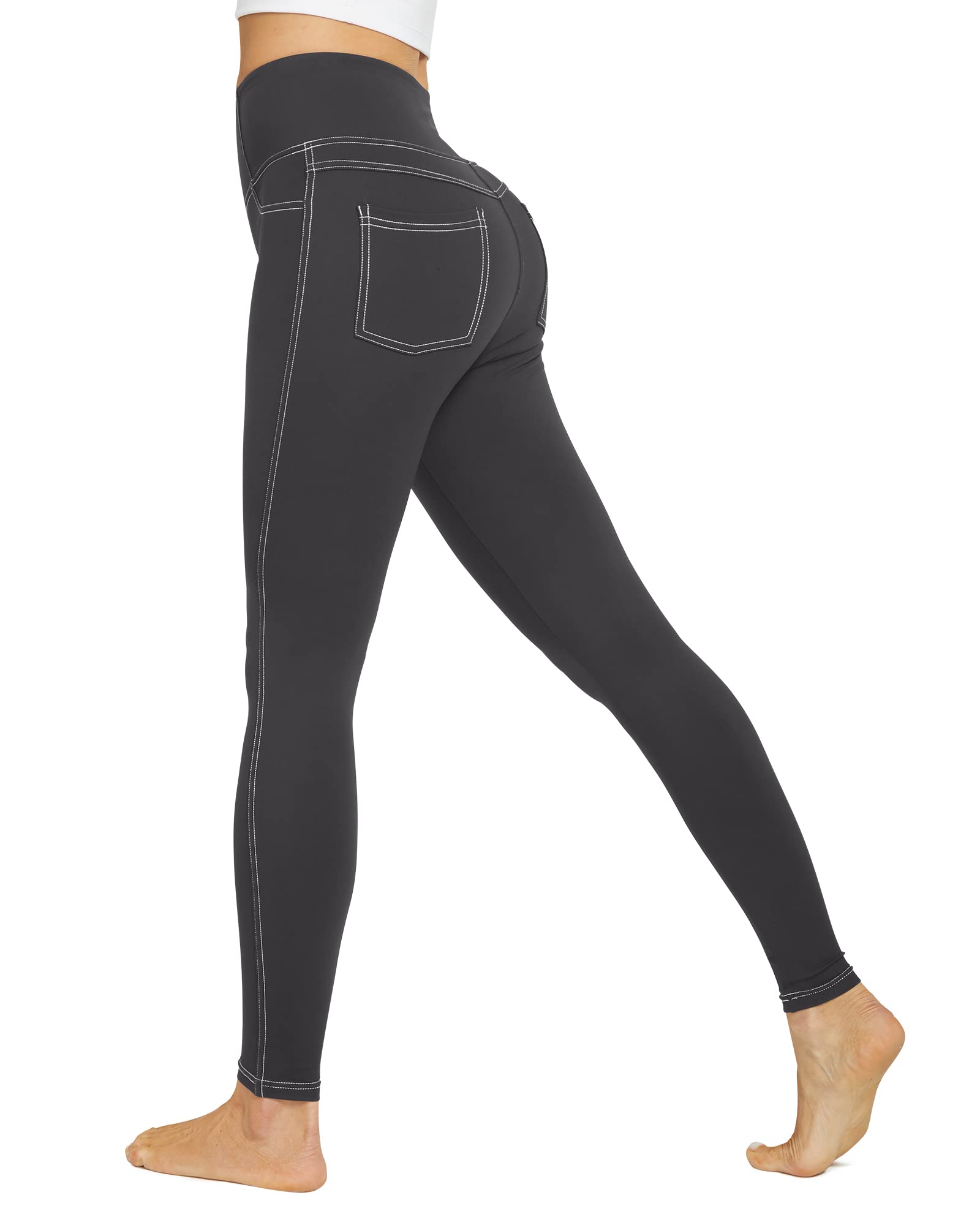G4Free Women's Trousers with Pockets High Waist Bootcut Jeans Elastic Style Spor