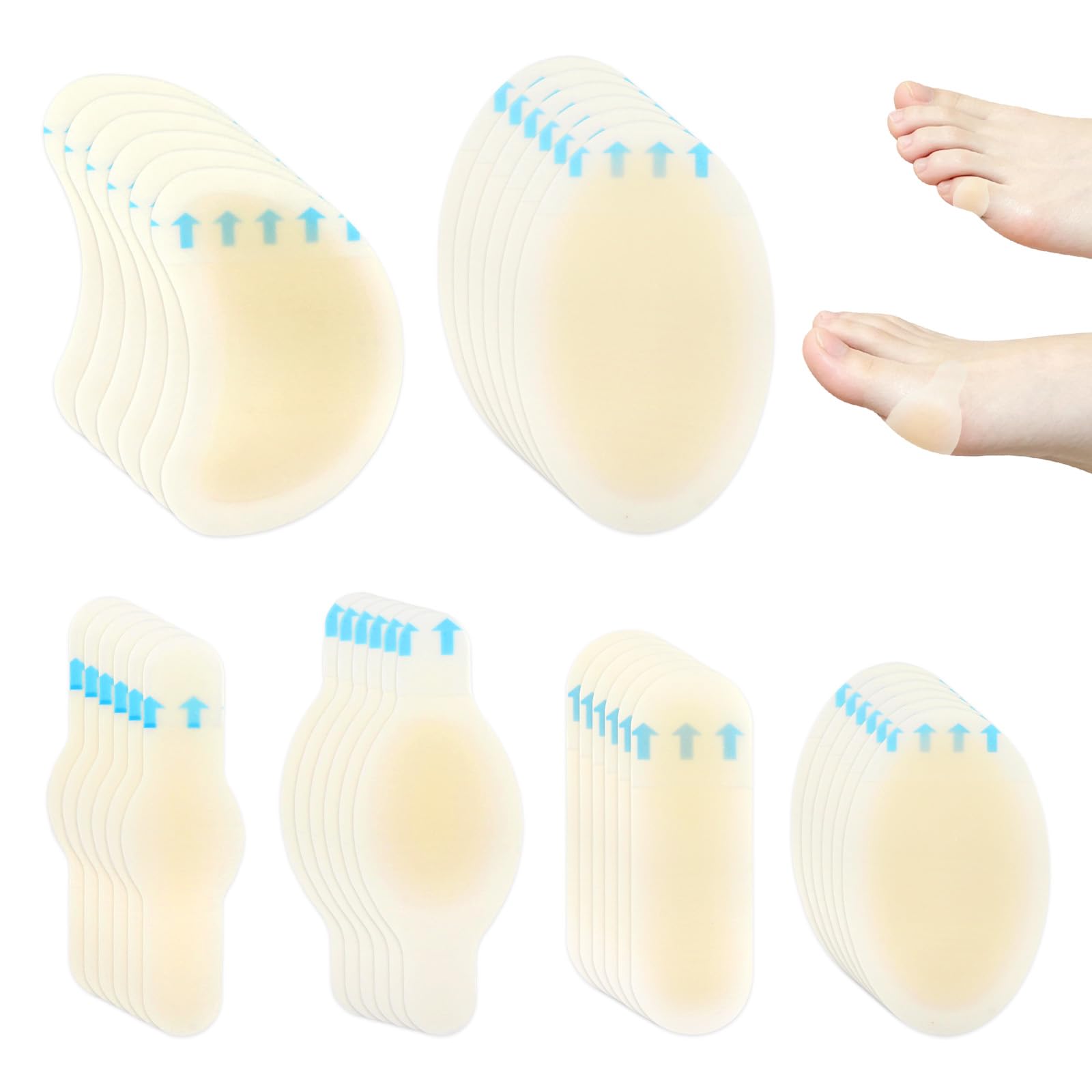 Pack of 36 Blister Foot Plasters 6 Different Sizes