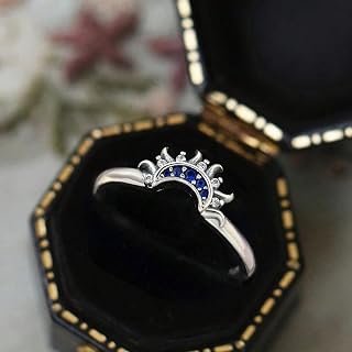 1 x White Silver Plated Twisted The Moon Ring daily wear for women Datewear Best birthday gift fine jewelry gift, Silver, Cubic Zirconia