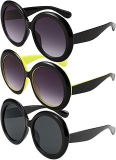 Karsaer Retro Oversized Round Sunglasses Women & Men, 70s 80s Fashion Trendy Big Shades K7155
