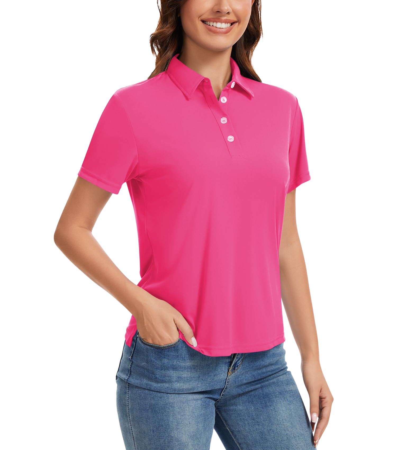 Womens Polo Shirts UPF 50+ Quick Dry Short Sleeve Collared Golf Shirt