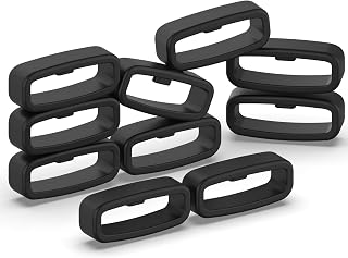 FanTEK 10 Pieces Silicone Watch Bands Silicone Watch Band Retainer Ring Retainer for Smart Watch Band