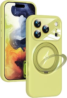 Silicone Case for iPhone 17 Pro Max with 360 Magnetic Stand Fit for MagSafe