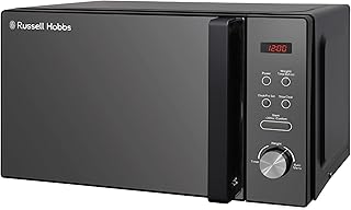 Russell Hobbs RHM2076B 20 Litre 800 W Black Digital Solo Microwave with 5 Power Levels, Automatic Defrost, 8 Auto Cook Menus, Clock and Timer, Easy Clean