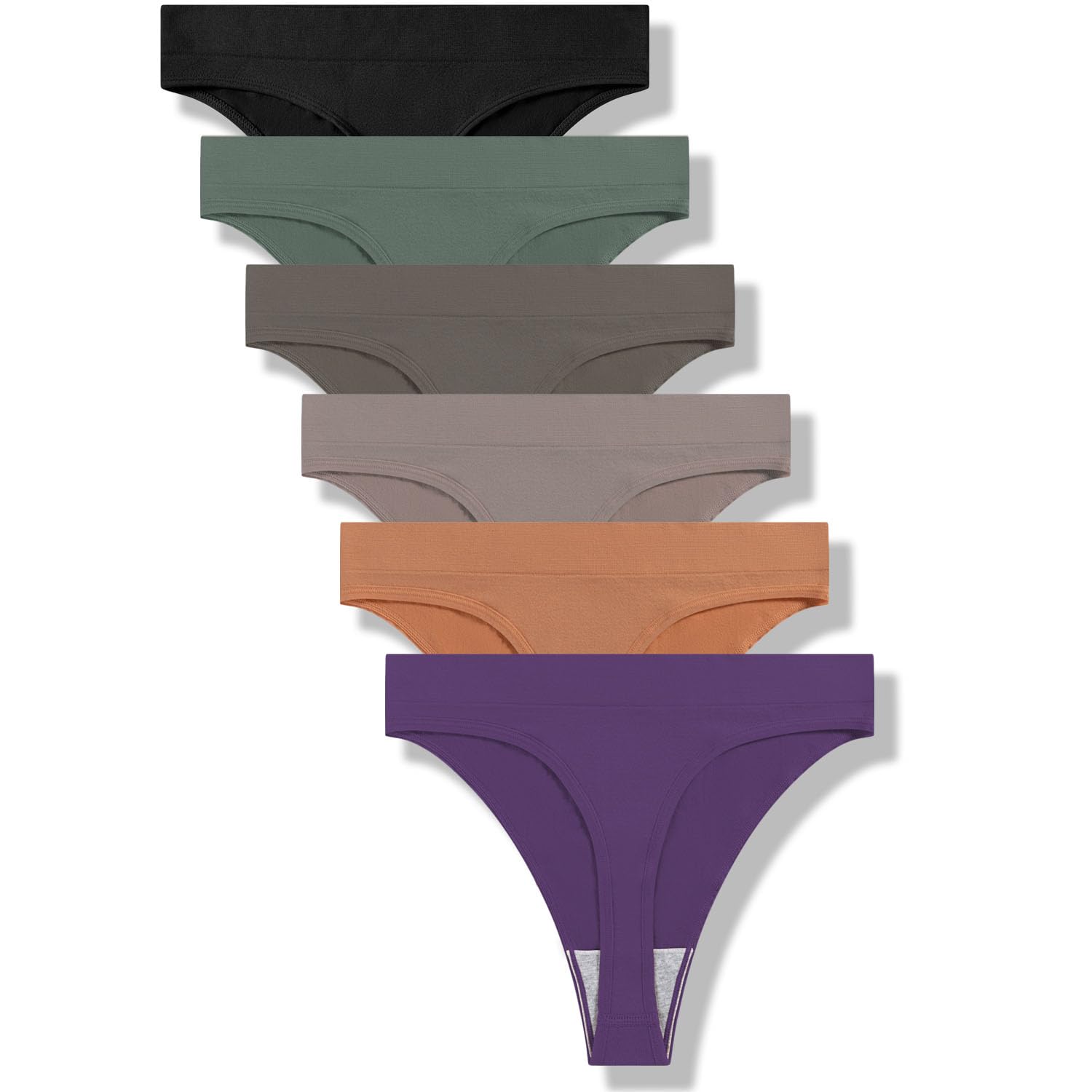 GRANKEE Women's High Waisted Breathable Seamless Thong Panties,No Show Workout U