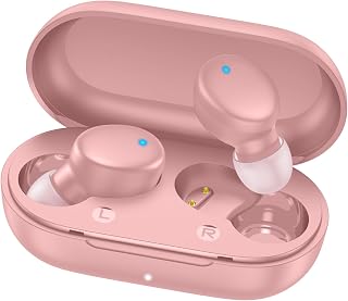 MOZOTER Mini Wireless Earbuds Bluetooth 5.3 in Ear Headphones Headsets | Light Weight,60Hrs Playtime Ear Buds with Charging Case,Smart Touch Control,Premium Sound with Deep Bass for Sport-Pink