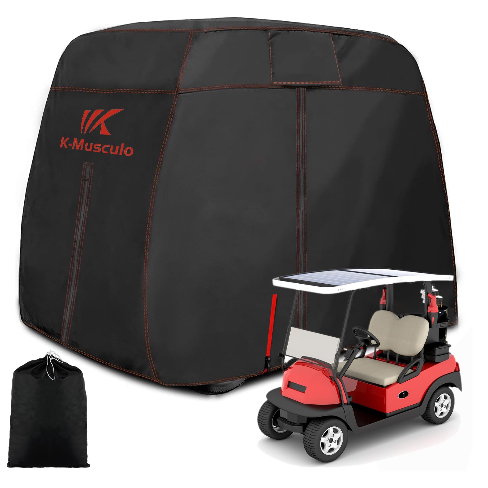 K-Musculo Golf Cart Cover 2-4 Passenger, Fits EZGO, Club Car, Yamaha, Heavy Duty