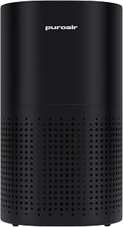 PuroAir 240 HEPA Air Purifiers for Home Pets Bedroom 1000 Ft² - Black | Certified HEPA + CarbonTech™ Air Filter for Smoke, Odor, Allergies - PuroIQ Sensor Auto-Mode, Quiet Sleep-Mode, 360° Intake