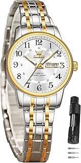 OLEVS Ladies Watch Two Tone Watches for Women Date Dress Watches for Small Wrists Luxury Easy Read Ladies Waterproof Watch Blue/Black/Gold/Silver Dial Reloj