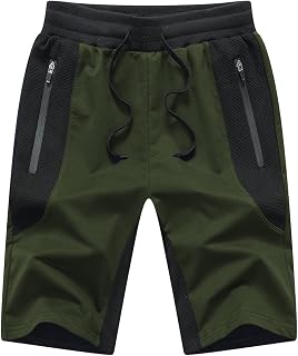 JustSun Kurze Hosen Herren Sport Shorts Sporthose Herren Jogginghose Mit Reißverschluss und Elastische Taille