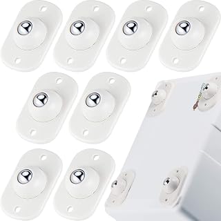 Honoson Self Adhesive Caster Wheels,White,1 Steel,8 Pcs | No Drilling Appliance Roller Countertop, Move Slider for Kitchen Easily, 360° Swivel Universal Sticker Wheels, Coffee Maker