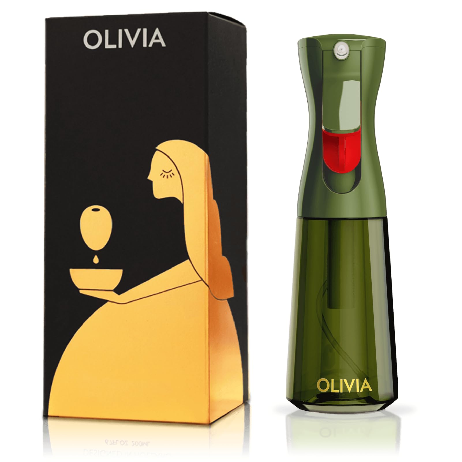 FLAIROSOL OLIVIA SIGNATURE Oil Sprayer for Cooking, 200ml Glass, Green/Gold | Po