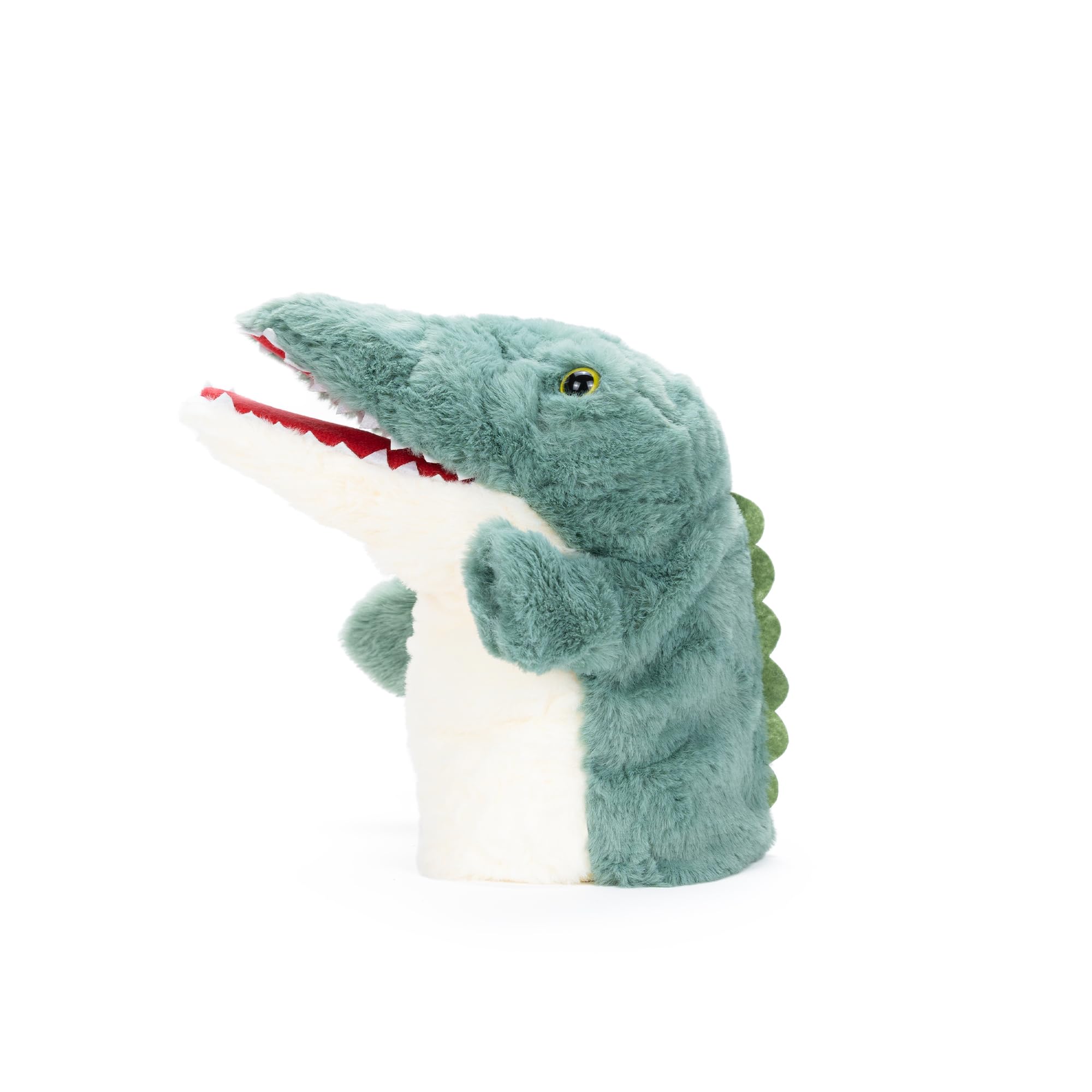 PlushLiAi Ventriloquist Hand Puppet Crocodile Plush Puppets for Kids, Green, 10"