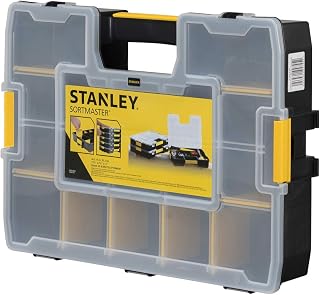 Stanley SortMaster Tool Organiser, Seal-Tight Professional with Removable Compartments, for Small Parts and Storage, 1-94-745