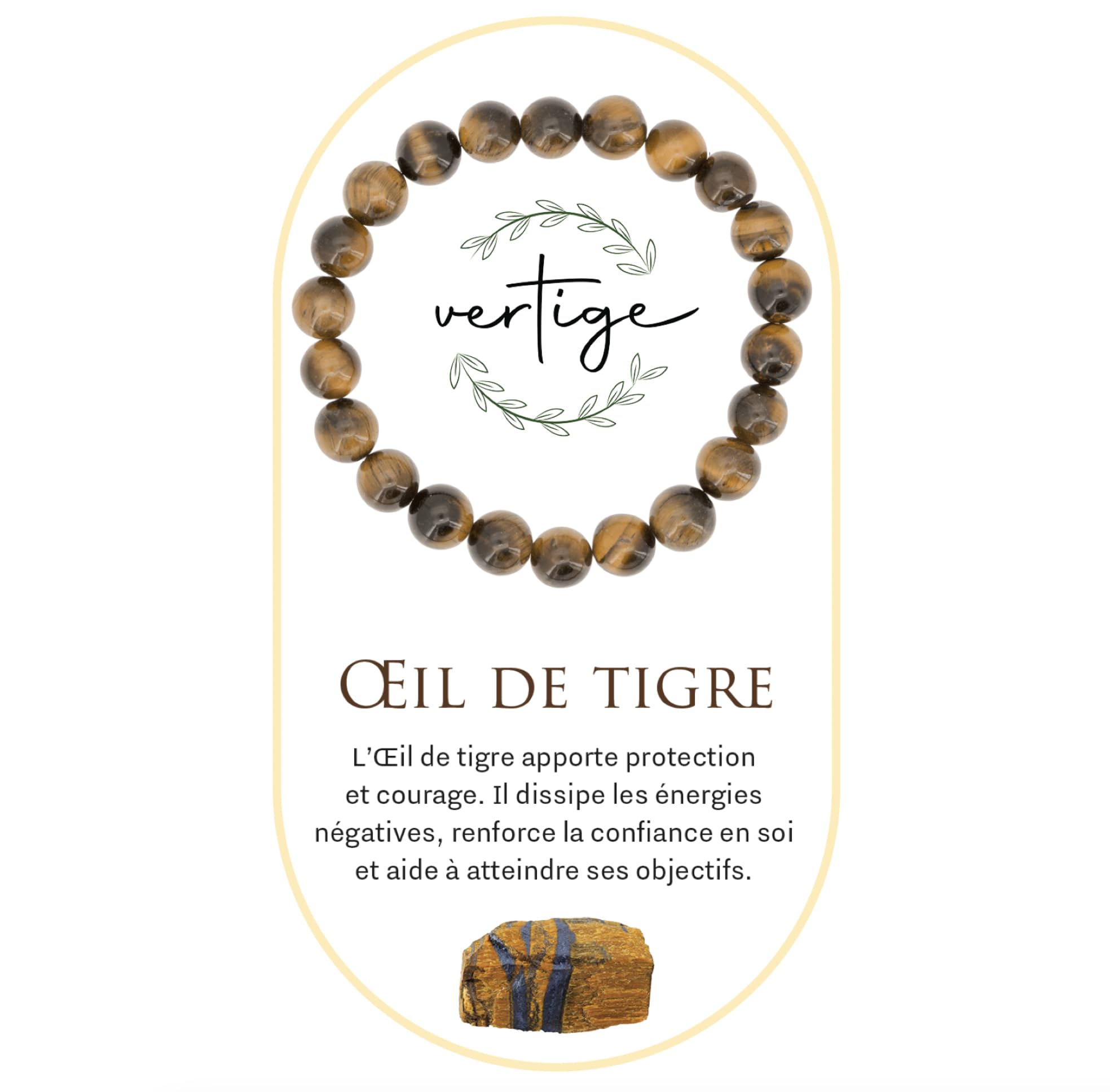 VERTIGE Lithotherapy Bracelet Natural Mineral Stones, Source of Wellness and Phy